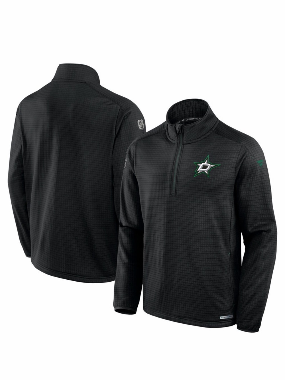 Men's XL Dallas Stars Fanatics Black Authentic Pro Rink Quarter-Zip Top EUC